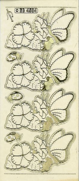 Stickers Embroidery Butterfly Gold/Clear