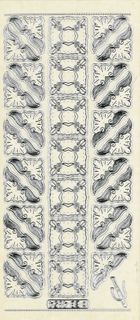 Stickers Embroidery Corners Silver/Clear