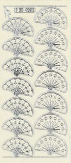Stickers Embroidery Fans Silver/Clear