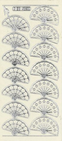 Stickers Embroidery Fans Silver/Clear