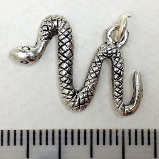 Metal Charms Snakes Silver Medium Pkt10