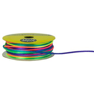 RIB 1MM CORD SATIN RAINBOW 7M