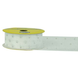 Rib 24Mm Sheer White W-Slv Irid Dots 3M