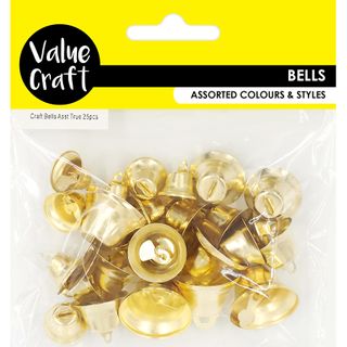 TRUE CRAFT BELLS ASSORTED SIZES 25PCS