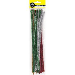Chenille Sticks Glitter 6Mm Mixed 50Pc