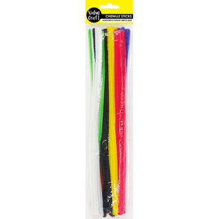 Chenille Sticks Brights Asst 6Mm 60Pc