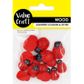 EMB WOOD LADYBUG RED 15PCS