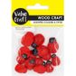 EMB WOOD LADYBUG RED 15PCS