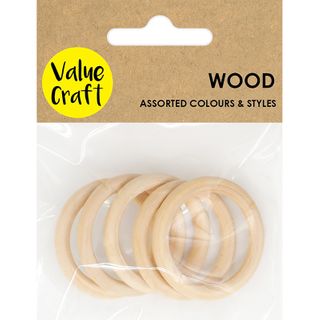 CRAFT WOOD MINI HOOPS 4CM 5PCS