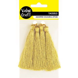 CRAFT TASSEL 70MM METALLIC GOLD 4PCS