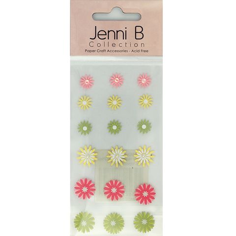 Jenni B Flower Heads Pink-Lime 18Pcs