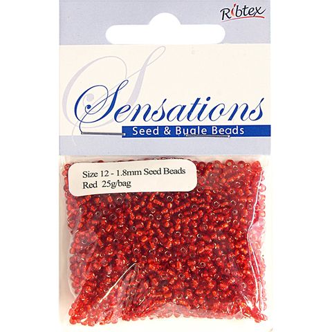 Bead Glass Seed 1.8Mm Red 25G