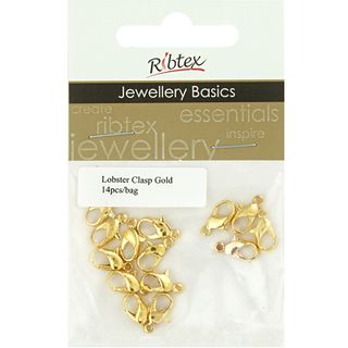 Clasp Lobster 11mm Gold 14Pcs