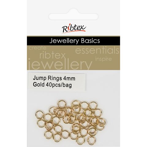 Jump Rings 4mm Gold 40Pcs