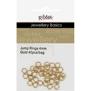 Jump Rings 4mm Gold 40Pcs