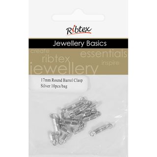 Clasp Barrel 17mm Round Silver 10Pcs