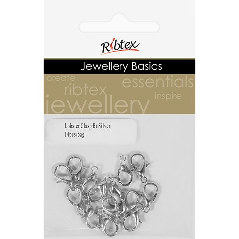 Clasp Lobster 11mm Silver 14Pcs