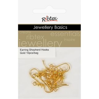 Earring Shepherd Hooks Gold 10Pcs