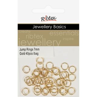 Jump Rings 7mm Gold 40Pcs