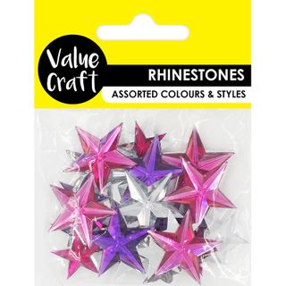 CRAFT RHINESTONE STARS HP-PUR-CLR 30PCS