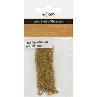 Chain Twisted Oval Link 3x2mm Gold 1m