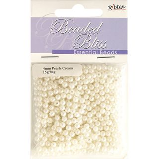 Bead Plastic Pearl 4Mm Cream 15G