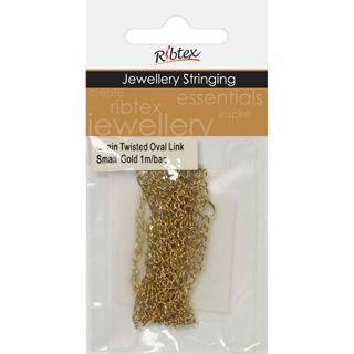 Chain Twisted Oval Link 4x2mm Gold 1m