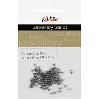 Crimpers Round 2mm Antique Silver 100Pcs