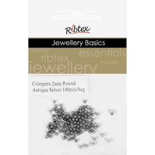 Crimpers Round 2mm Antique Silver 100Pcs