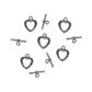 Clasp Toggle Heart 15mm Silver 5 Sets