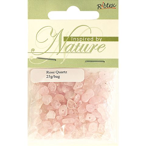 Bead Precious Stone Chips Rose Qtz 25G