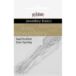 Head Pins 65mm Silver 15Pcs