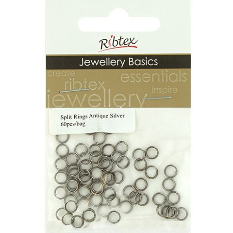 Split Rings 6mm Antique Silver 60Pcs