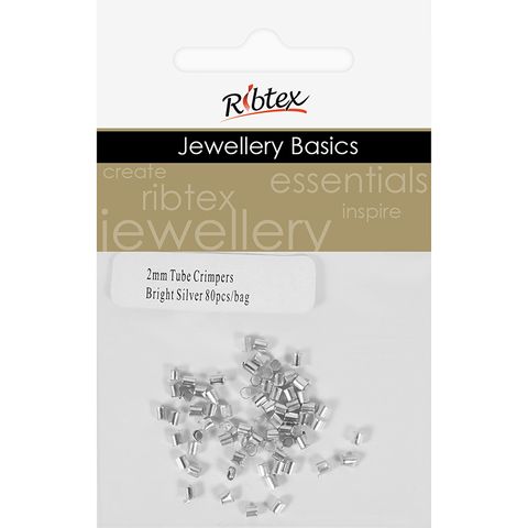 Crimpers Tube 2mm Silver 80Pcs