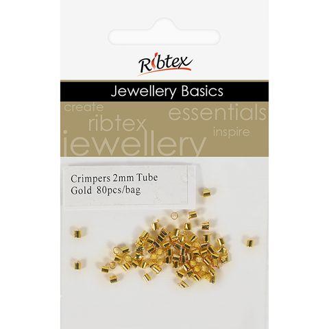 Crimpers Tube 2mm Gold 80Pcs