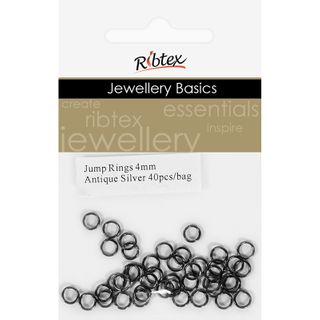 Jump Rings 4mm Antique Silver 40Pcs