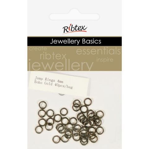 Jump Rings 4mm Boho Gold 40Pcs