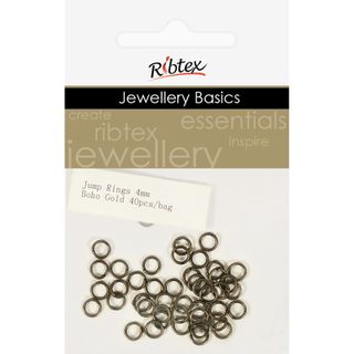 Jump Rings 4mm Boho Gold 40Pcs