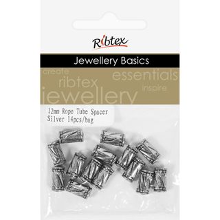 Jf Spacer 12Mm Rope Tube Silver 14Pcs