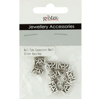 Connector - Tube Bali Small Silver 8Pcs