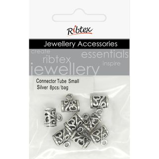 Connector - Tube Bali Small Silver 8Pcs