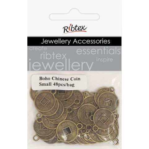 Jf Charm Coin Chinese 15Mm Boho 48Pcs