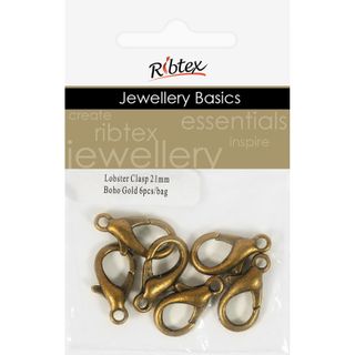 Jf Clasp Lobster 21Mm Boho Gold 6Pcs