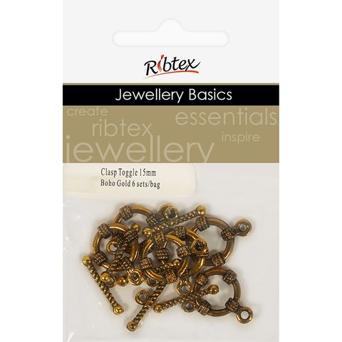 Clasp Toggle Circle 15mm Boho 6 Sets