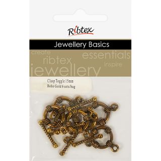 Clasp Toggle Circle 15mm Boho 6 Sets
