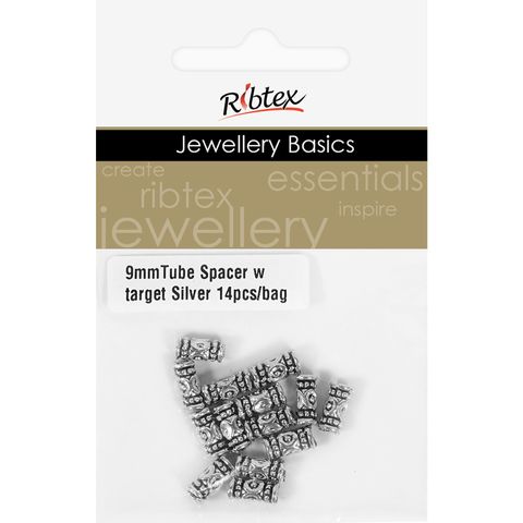 Jf Spacer 9Mm Tube W Target Silver 14Pc