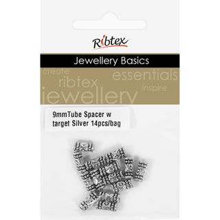 Jf Spacer 9Mm Tube W Target Silver 14Pc