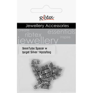 Jf Spacer 9Mm Tube W Target Silver 14Pc