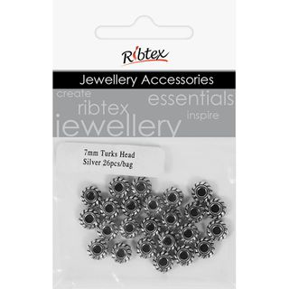 Jf Spacer 7Mm Turks Head Silver 26Pcs