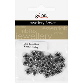 Jf Spacer 7Mm Turks Head Silver 26Pcs